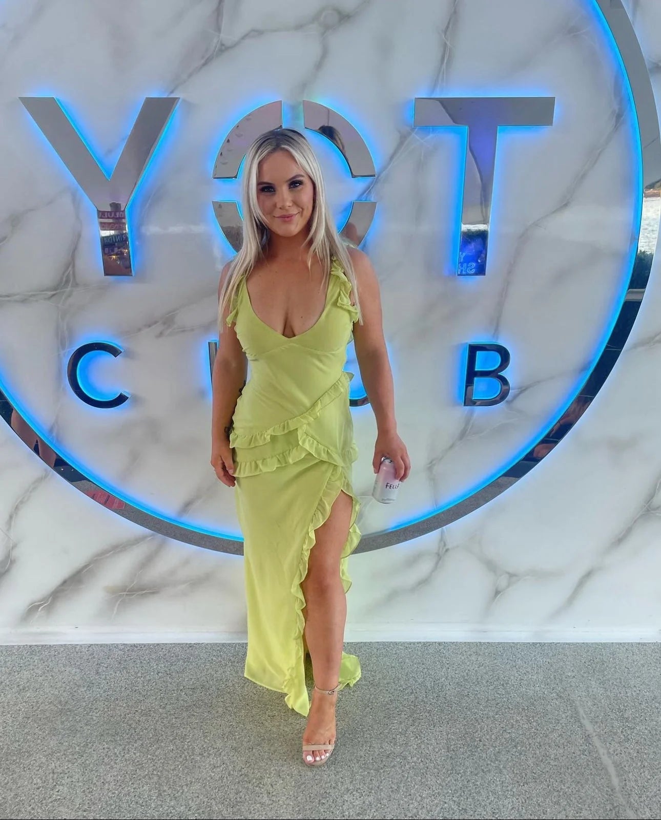 House Of CB Pixie Ruffle Maxi Dress - Lime