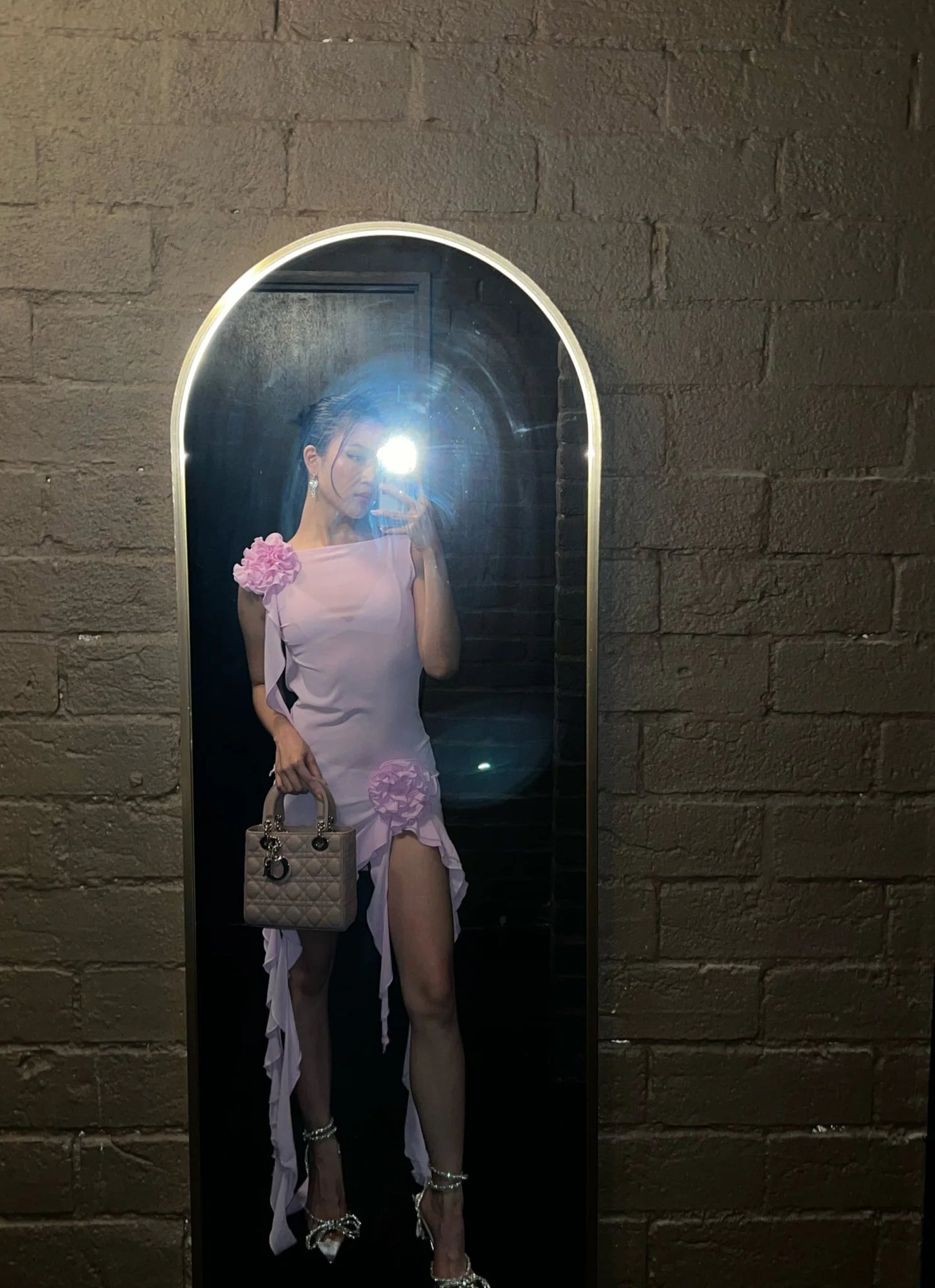 Fanci Club White Apple Cocktail Dress - Pink