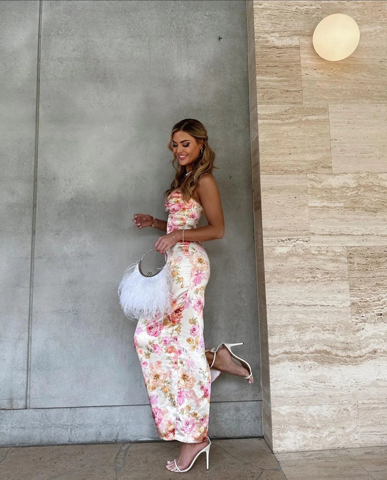 House Of CB Josefina Ivory Floral Maxi Dress