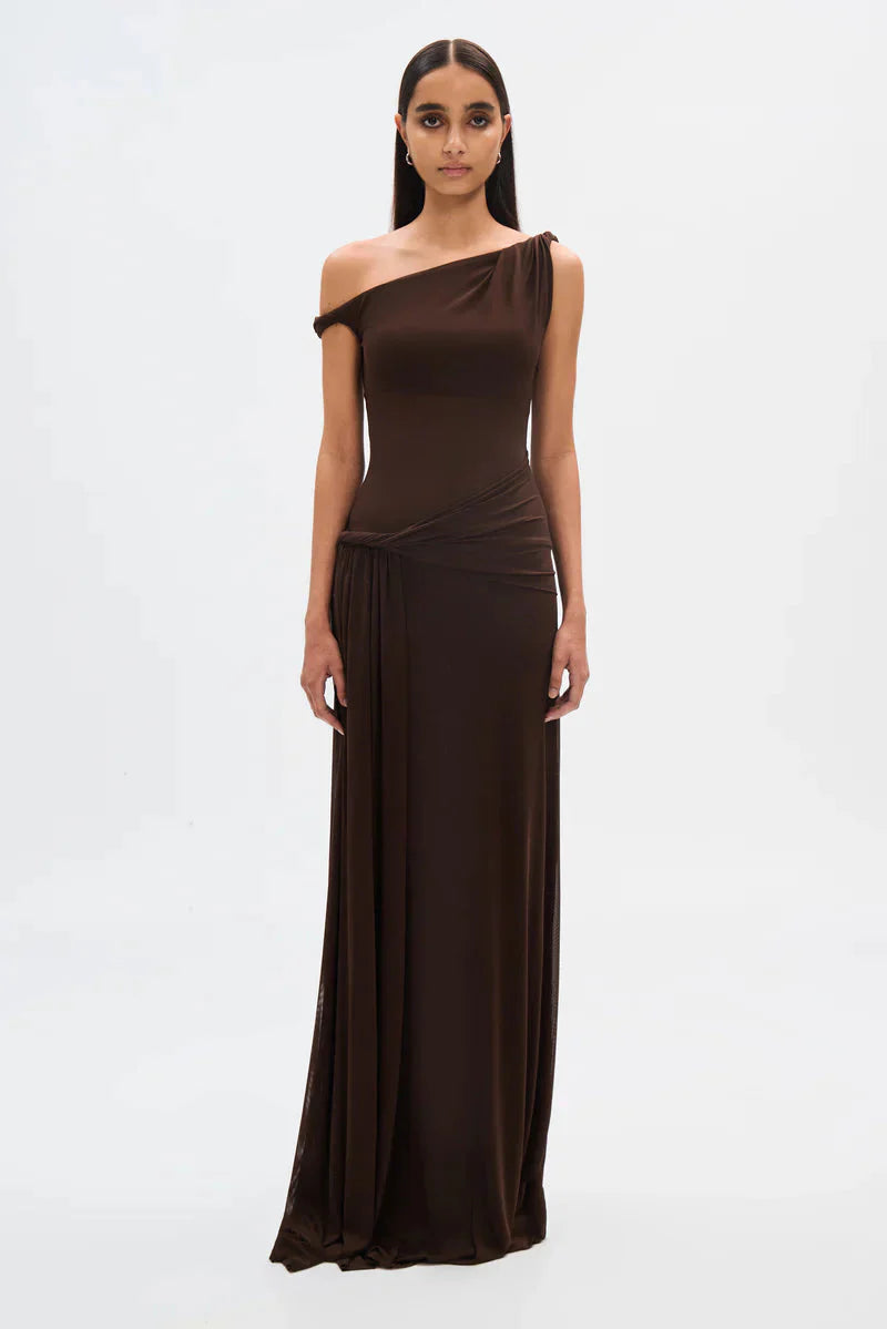 Misha Sisal Maxi Dress - Espresso