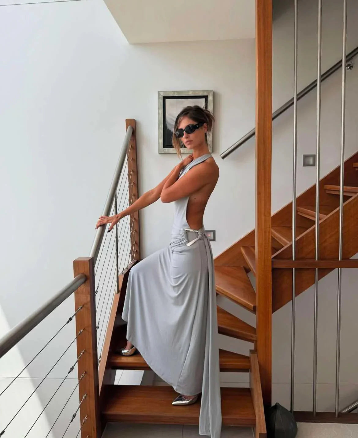 Ance Gria Gaia Gown - Silver Blue