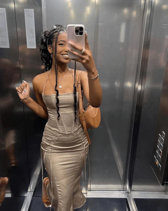 House Of CB Chantelle Corset and Sidonie Midi Skirt - Latte