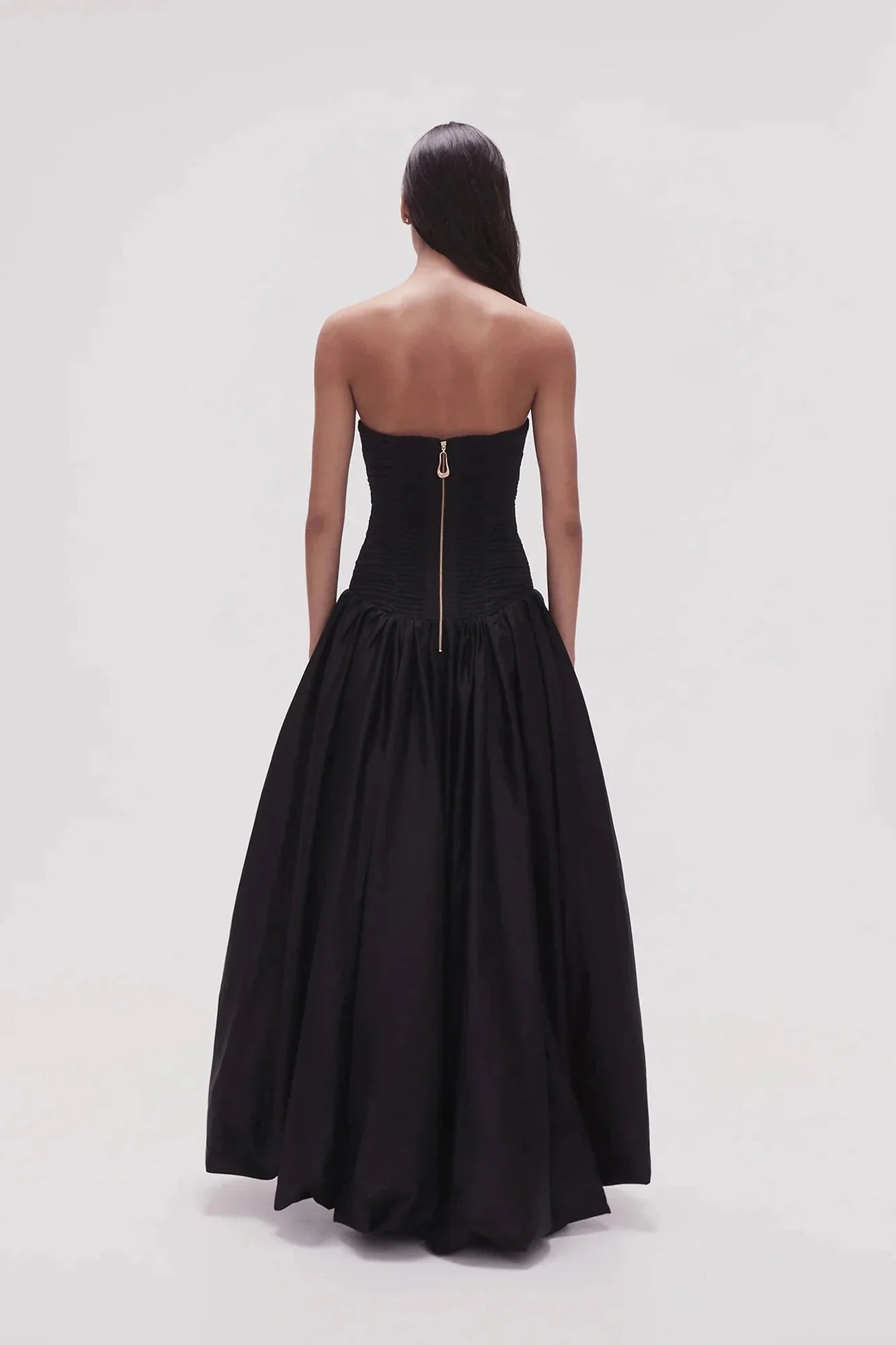 Aje Violette Bubble Hem Maxi Dress - Black
