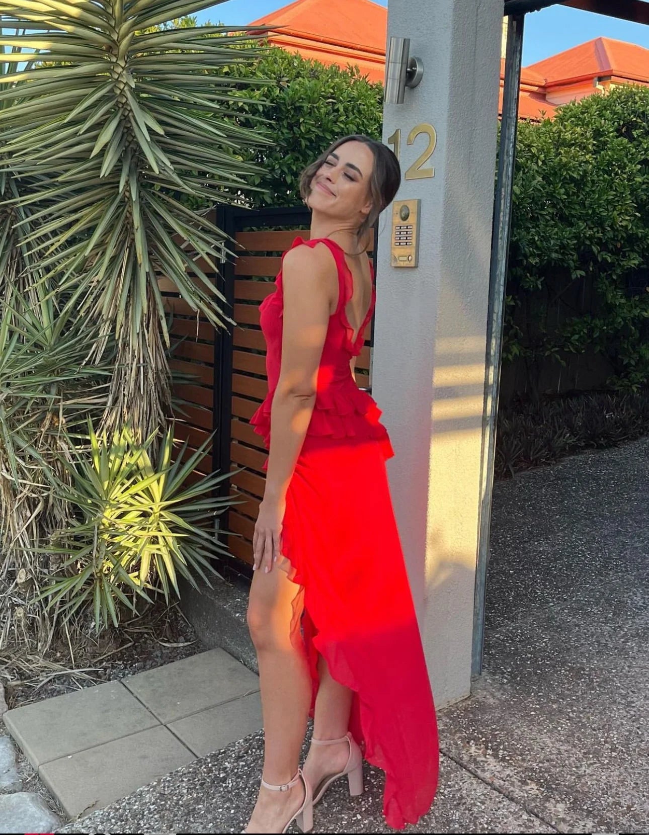 House Of CB Ariela Ruffle Maxi Dress - Red