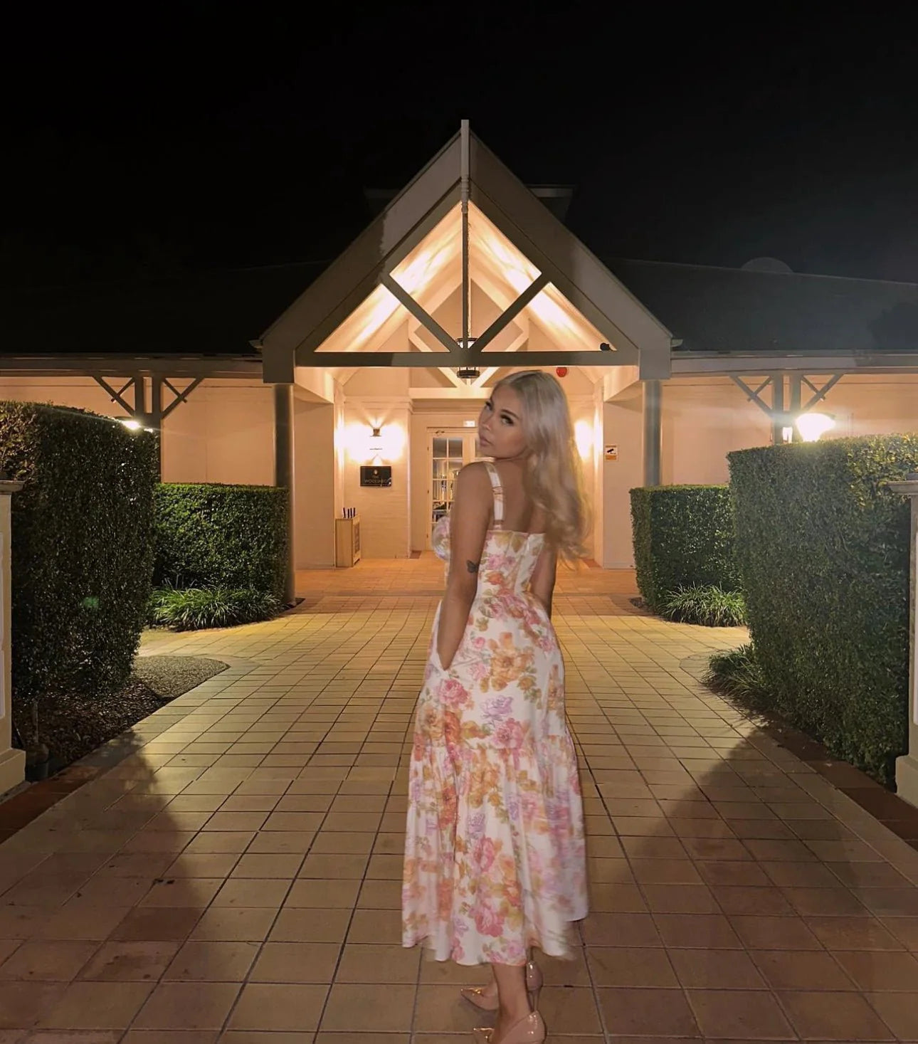 House Of CB Elia Ivory Floral Midi Sundress