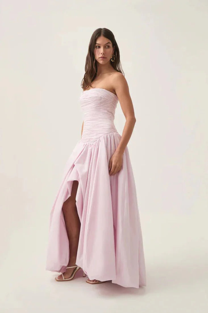 Aje Violette Bubble Hem Maxi Dress - Pastel Pink