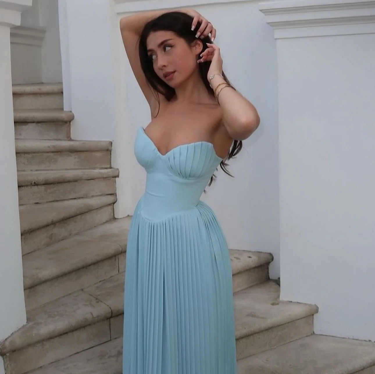 House Of CB Marcella Pleated Maxi Dress