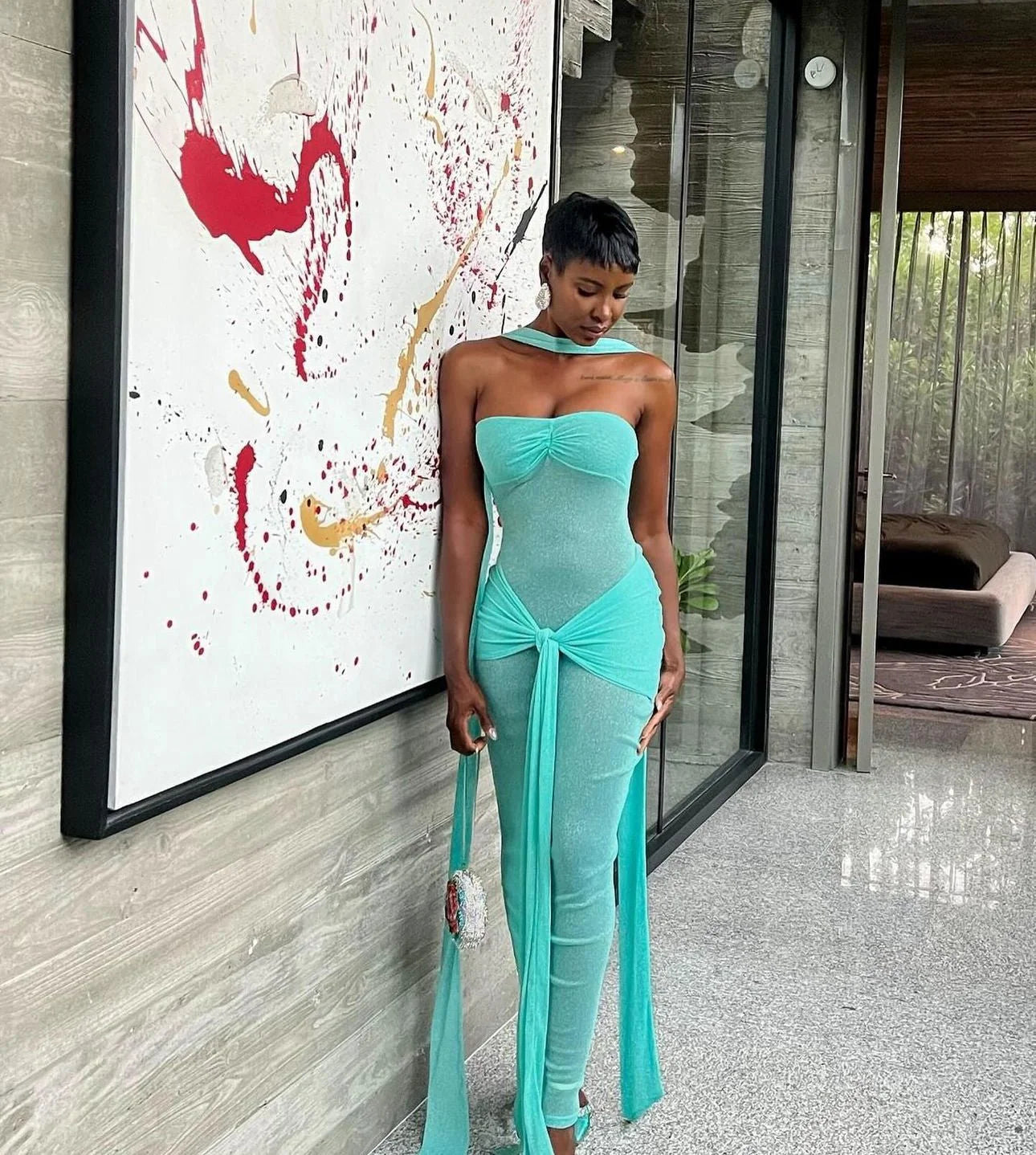Khanums Kesca Maxi Gown - Mint