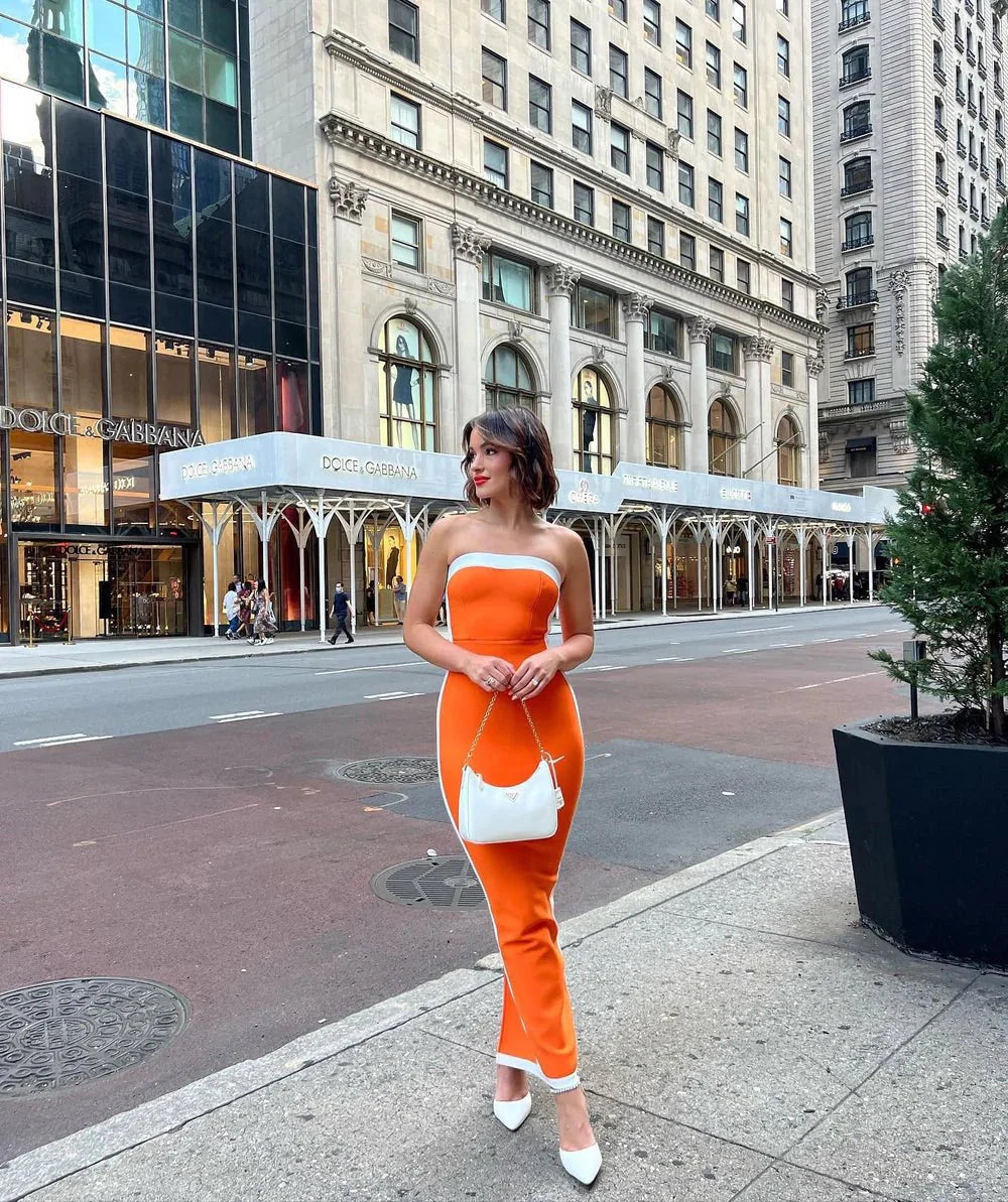 Bianca and Bridgett Ashley Dress - Orange