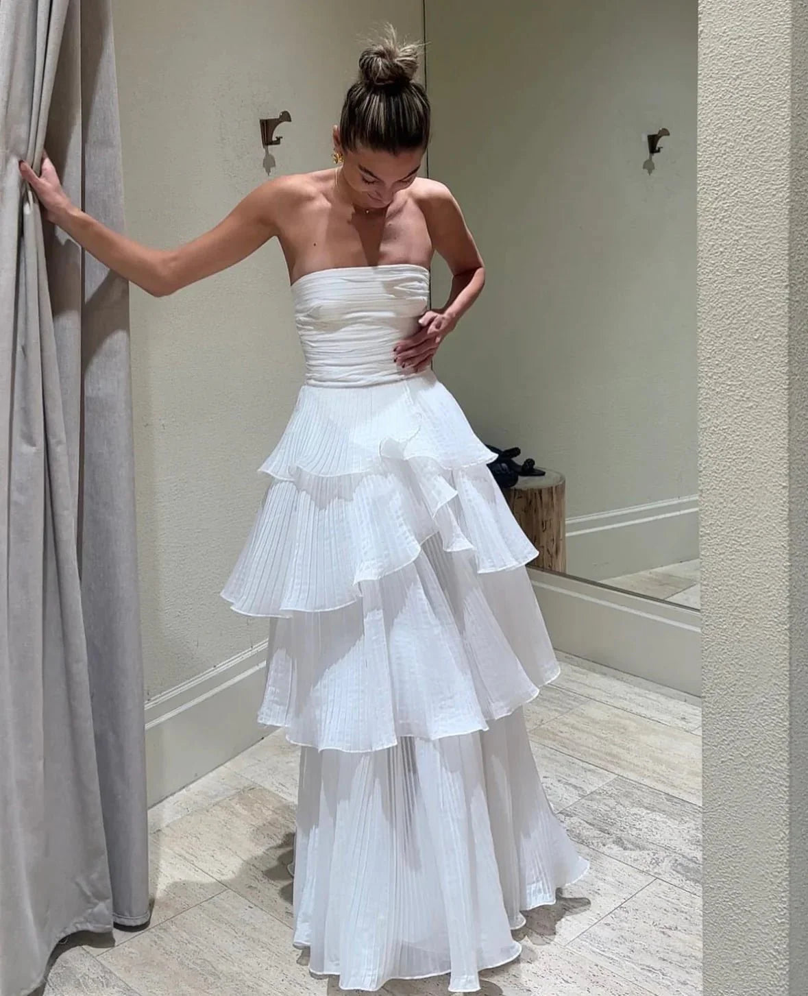 Aje Sunbeam Bustier and Cosmos Tiered Skirt Set