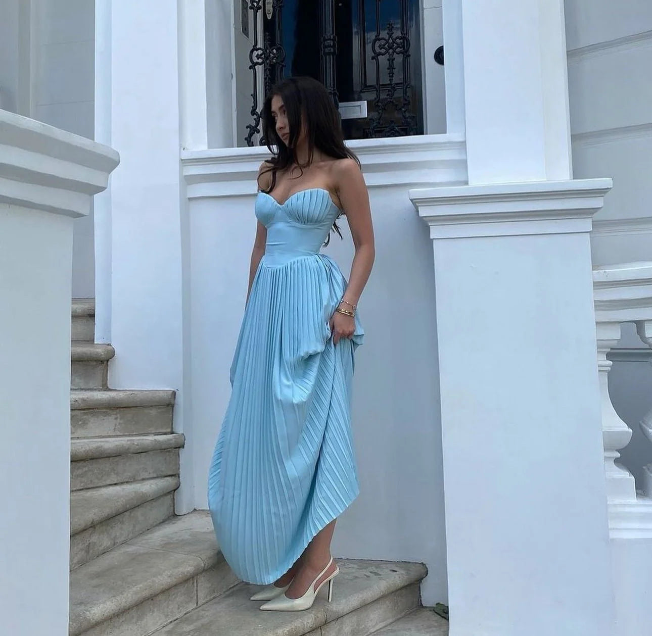 House Of CB Marcella Pleated Maxi Dress