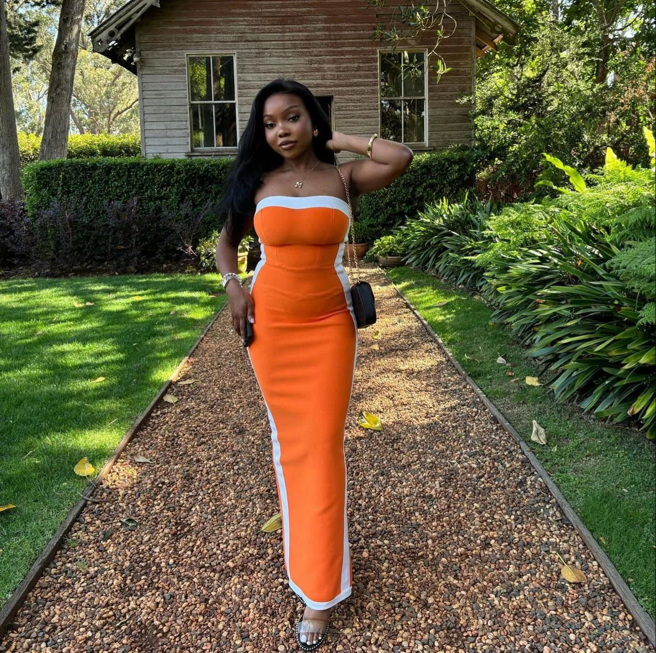 Bianca and Bridgett Ashley Dress - Orange