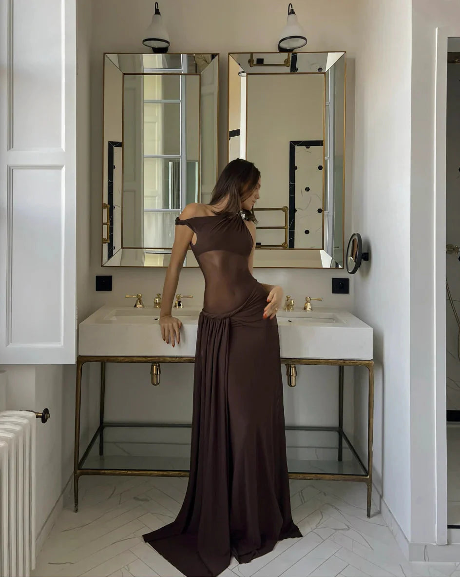 Misha Sisal Maxi Dress - Espresso