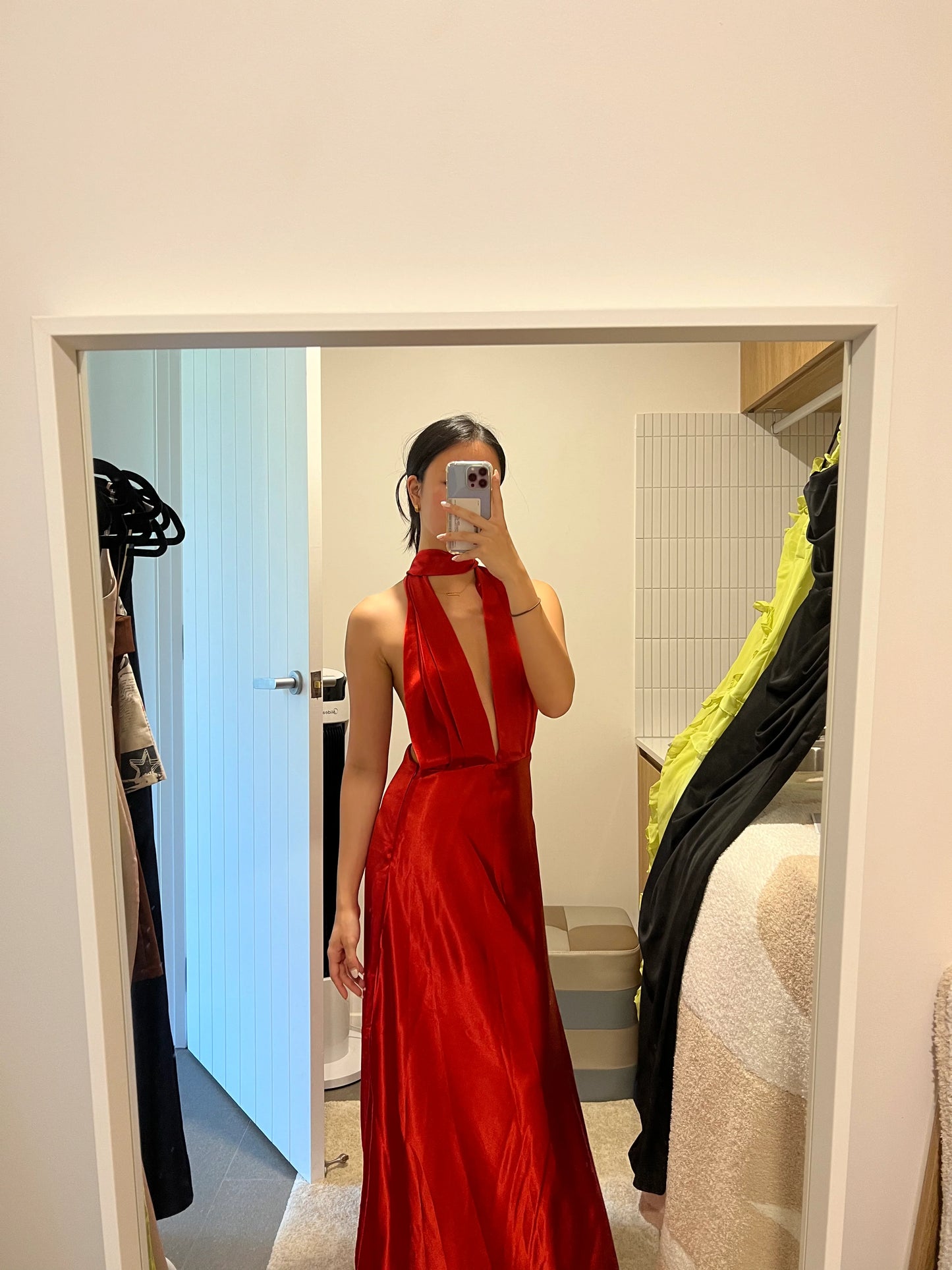 YLD Design Halter Tie Maxi Dress - Red
