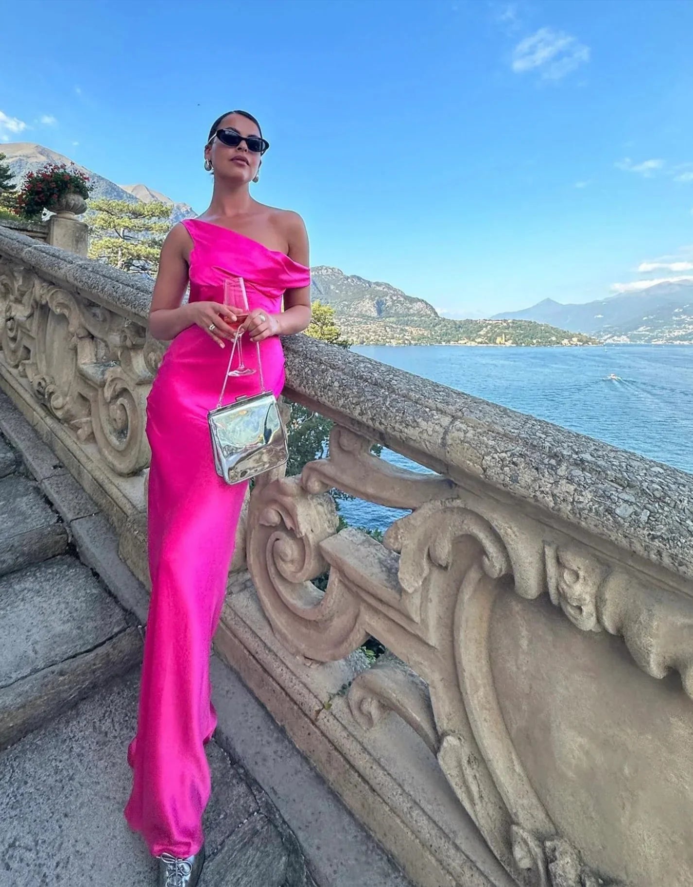Natalie Rolt Monika Gown - Neon Pink