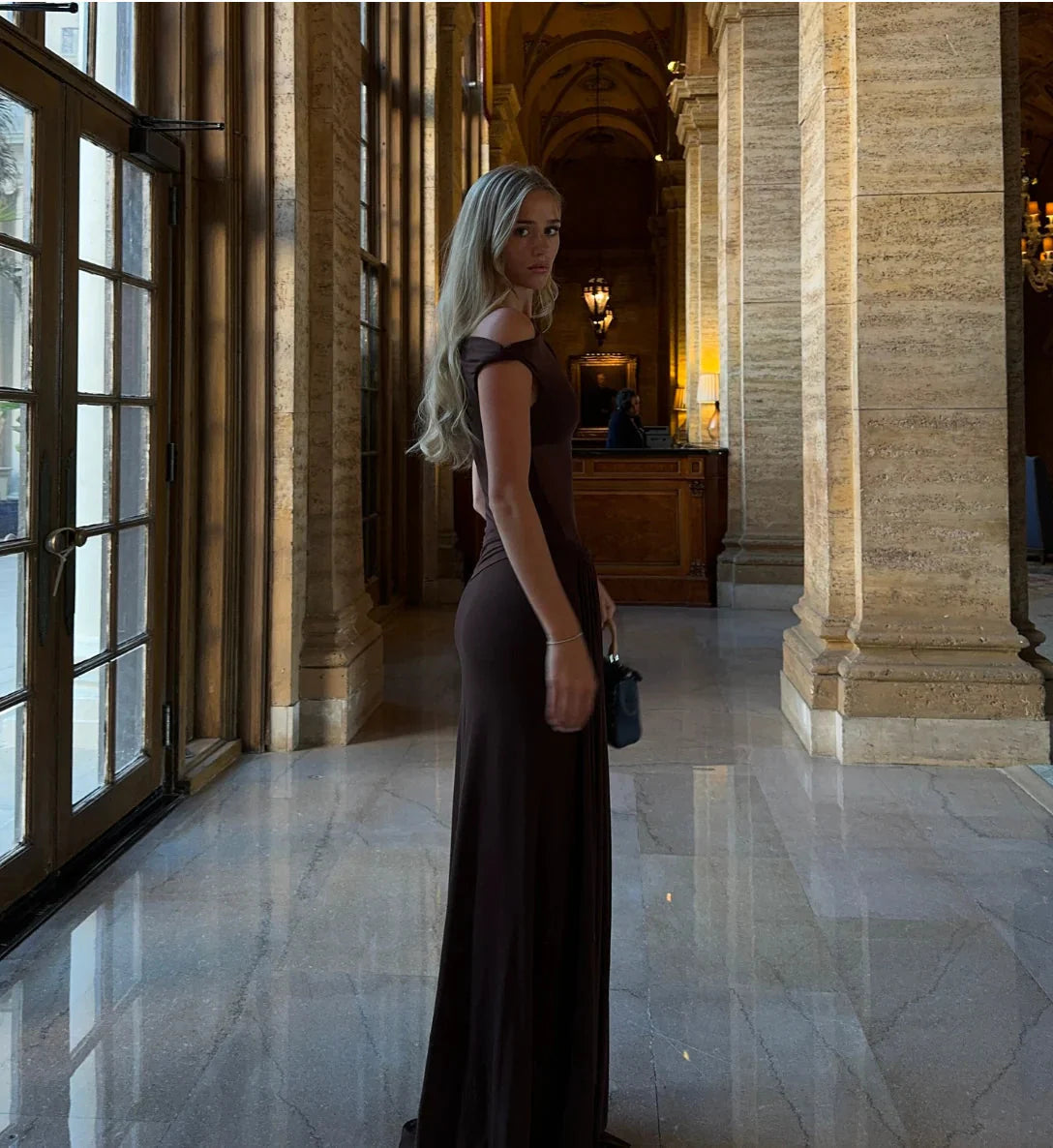 Misha Sisal Maxi Dress - Espresso