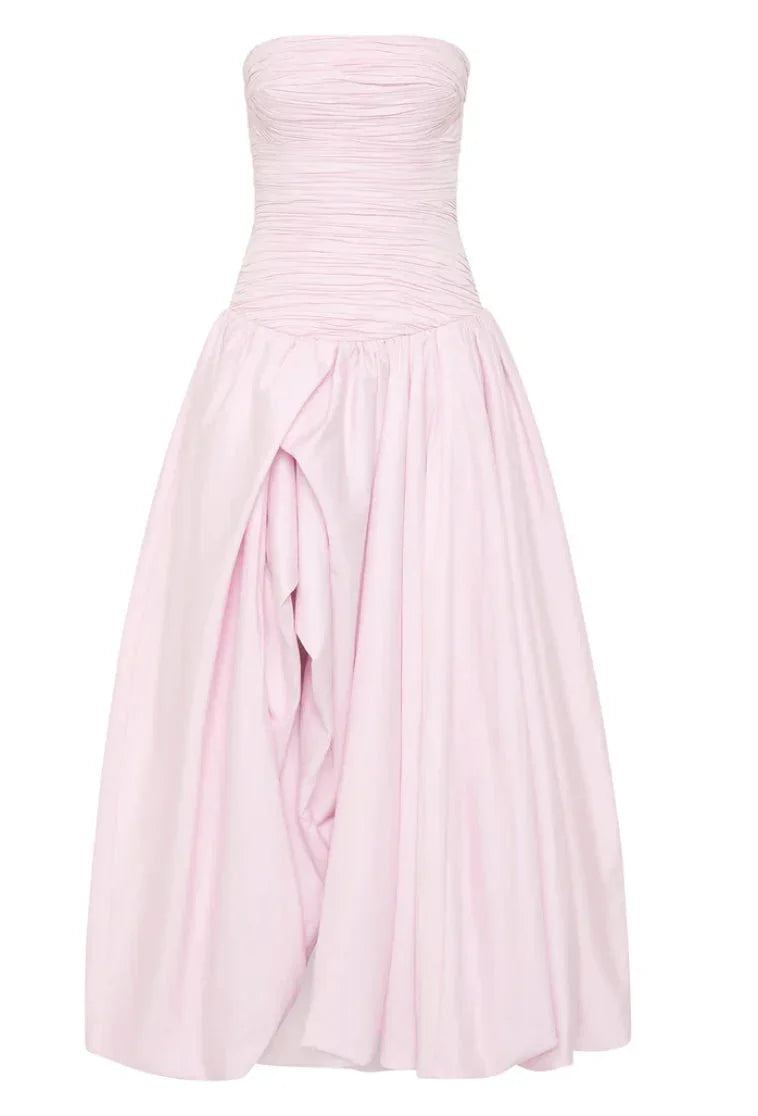 Aje Violette Bubble Hem Maxi Dress - Pastel Pink