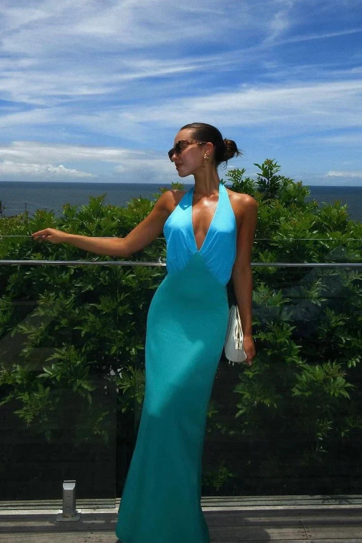 The Wolf Gang Oahu Slip Dress - Aquamarine