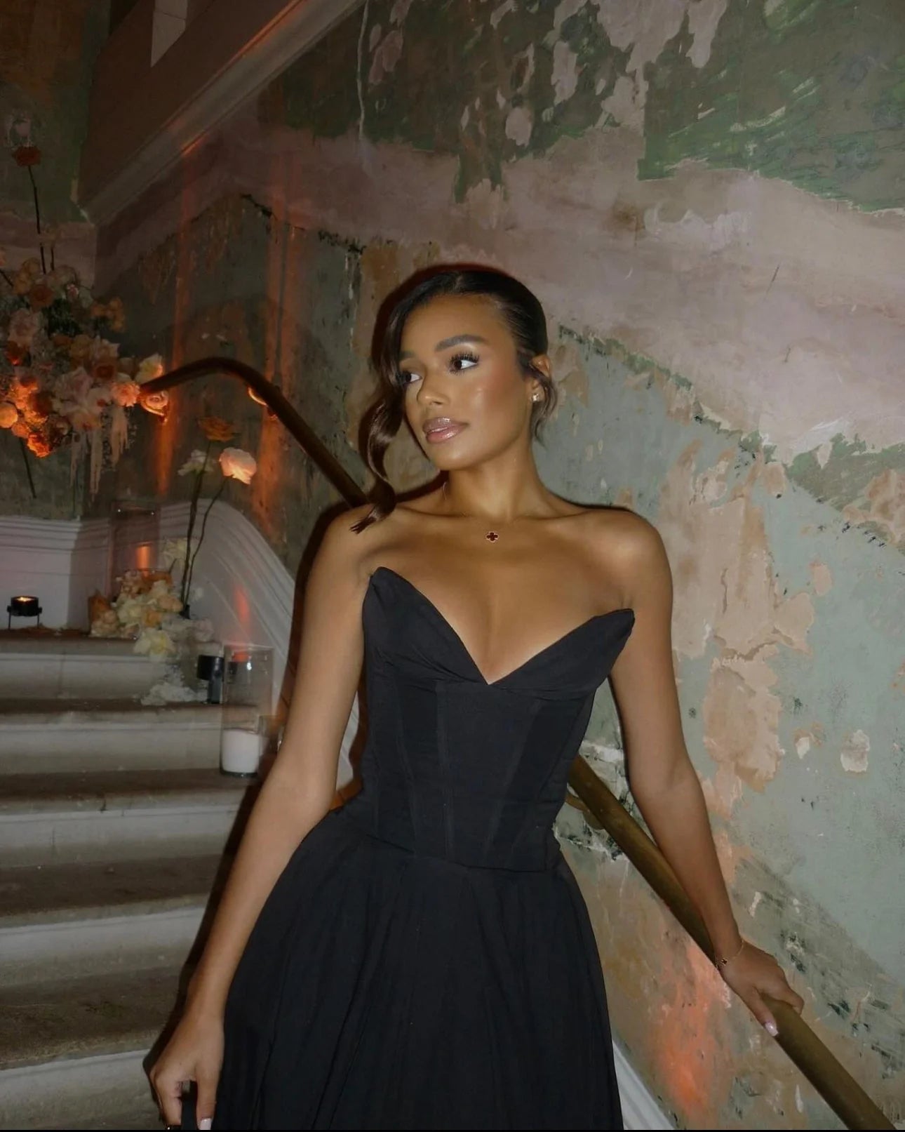 House Of CB Lady Strapless Midi Dress - Black