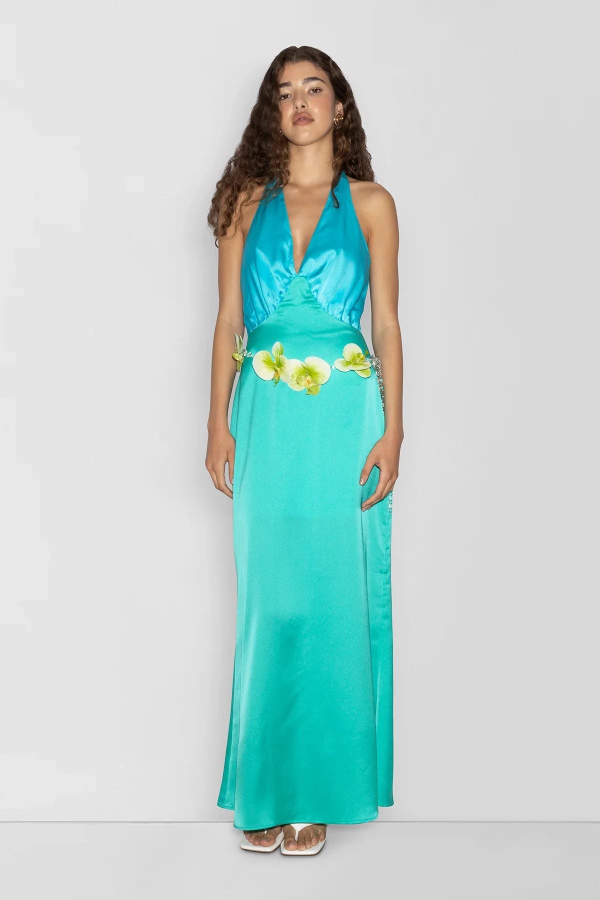 The Wolf Gang Oahu Slip Dress - Aquamarine