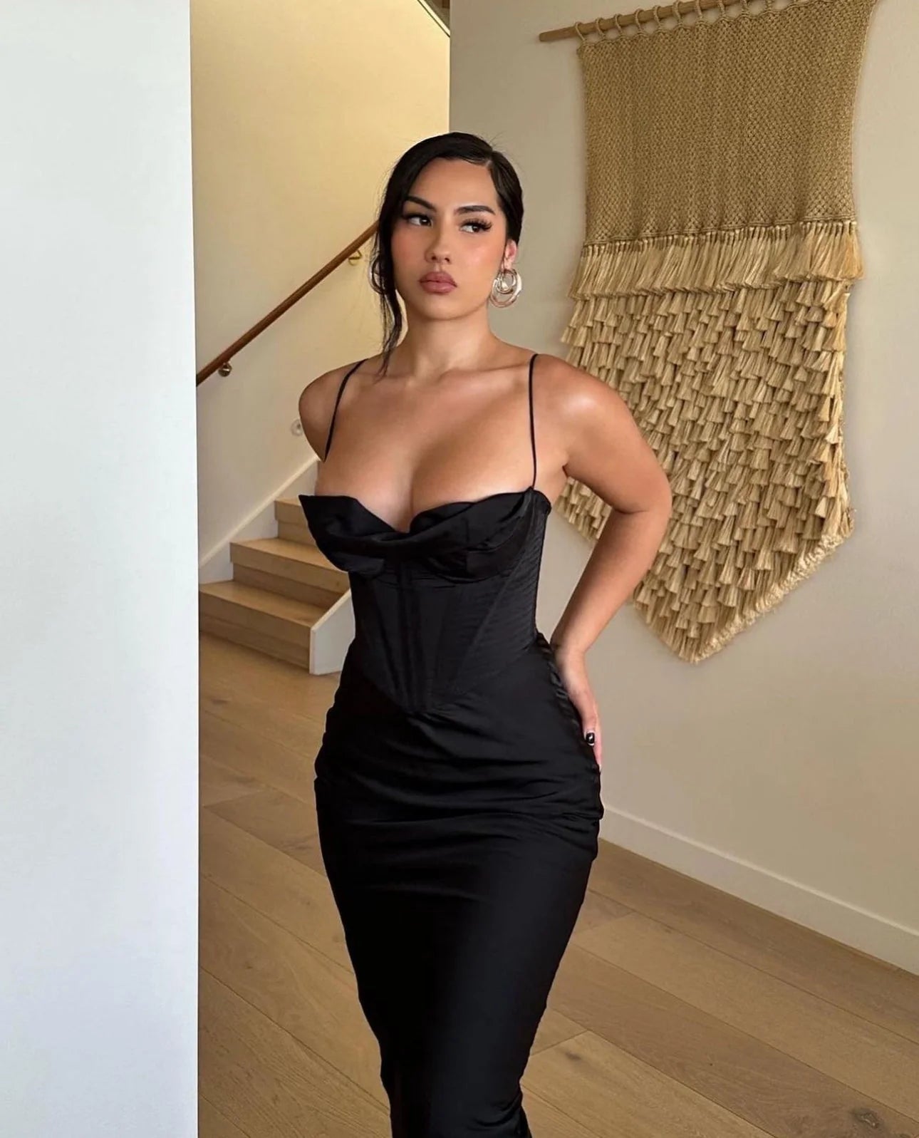 House Of CB Charmaine Corset Maxi Dress - Black