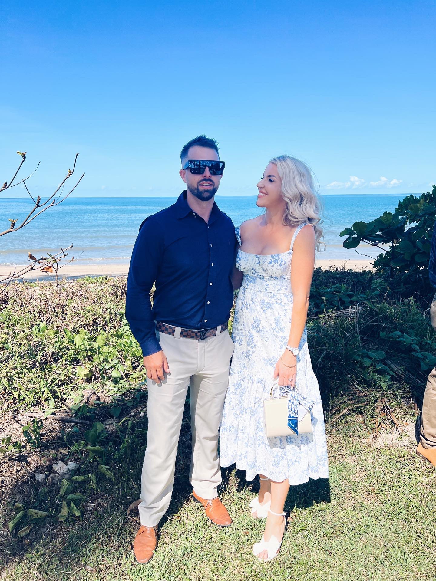 House Of CB Elia Blue Print Midi Sundress