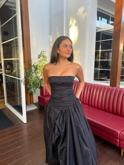 Aje Violette Bubble Hem Maxi Dress - Black