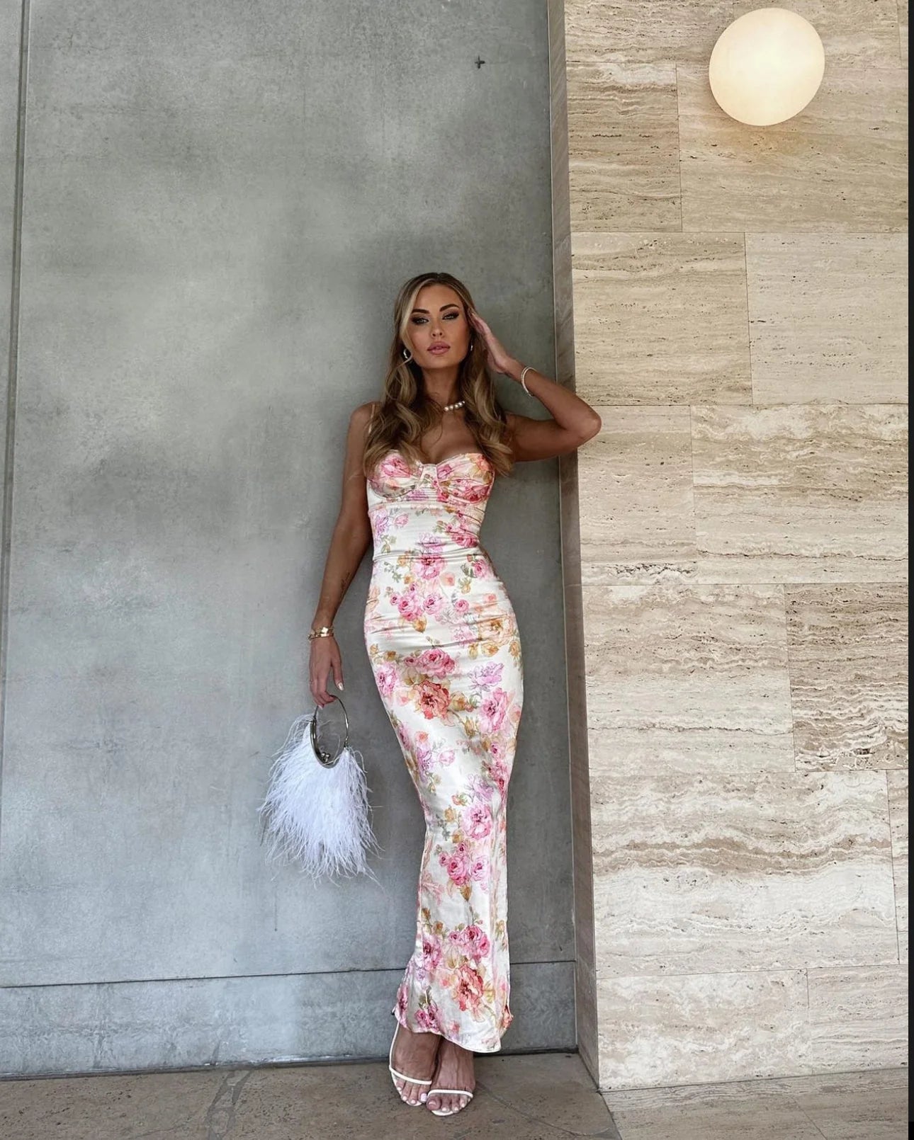 House Of CB Josefina Ivory Floral Maxi Dress
