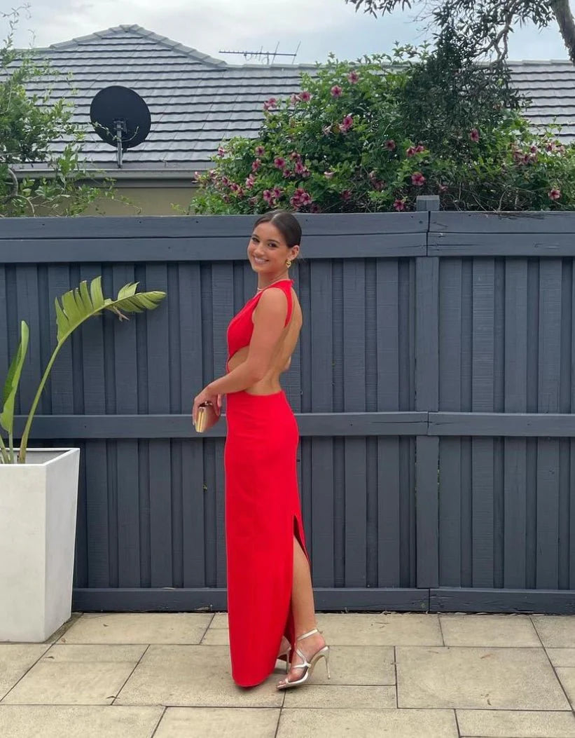 Effie Kats Valencia Gown - Cherry Red