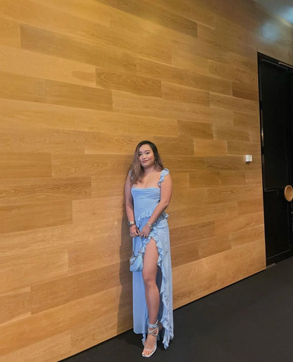 House Of CB Ariela Ruffle Maxi Dress - Blue