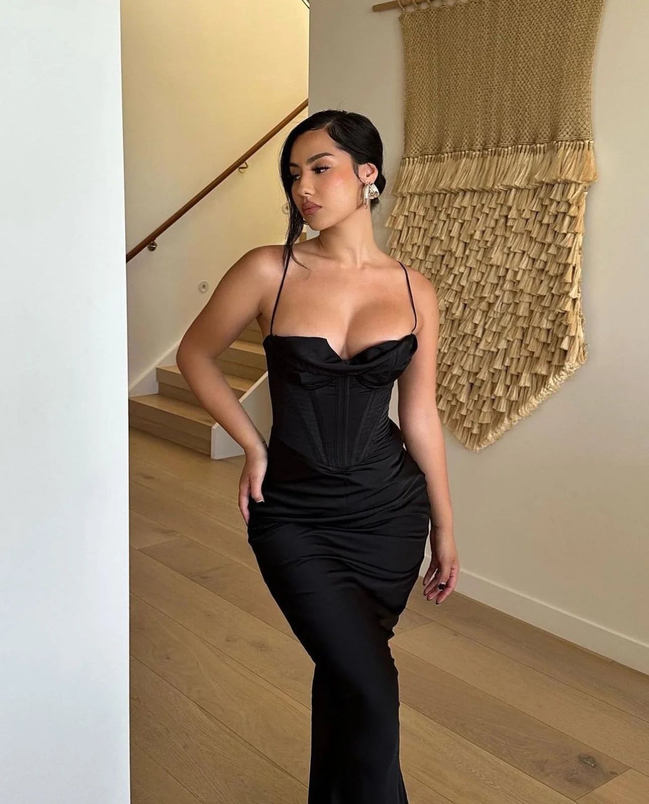 House Of CB Charmaine Corset Maxi Dress - Black