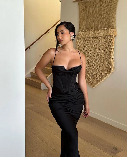 House Of CB Charmaine Corset Maxi Dress - Black