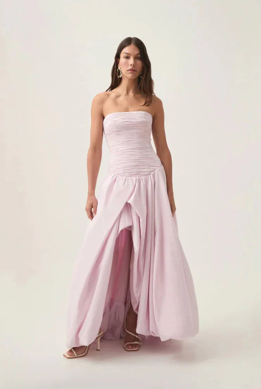 Aje Violette Bubble Hem Maxi Dress - Pastel Pink