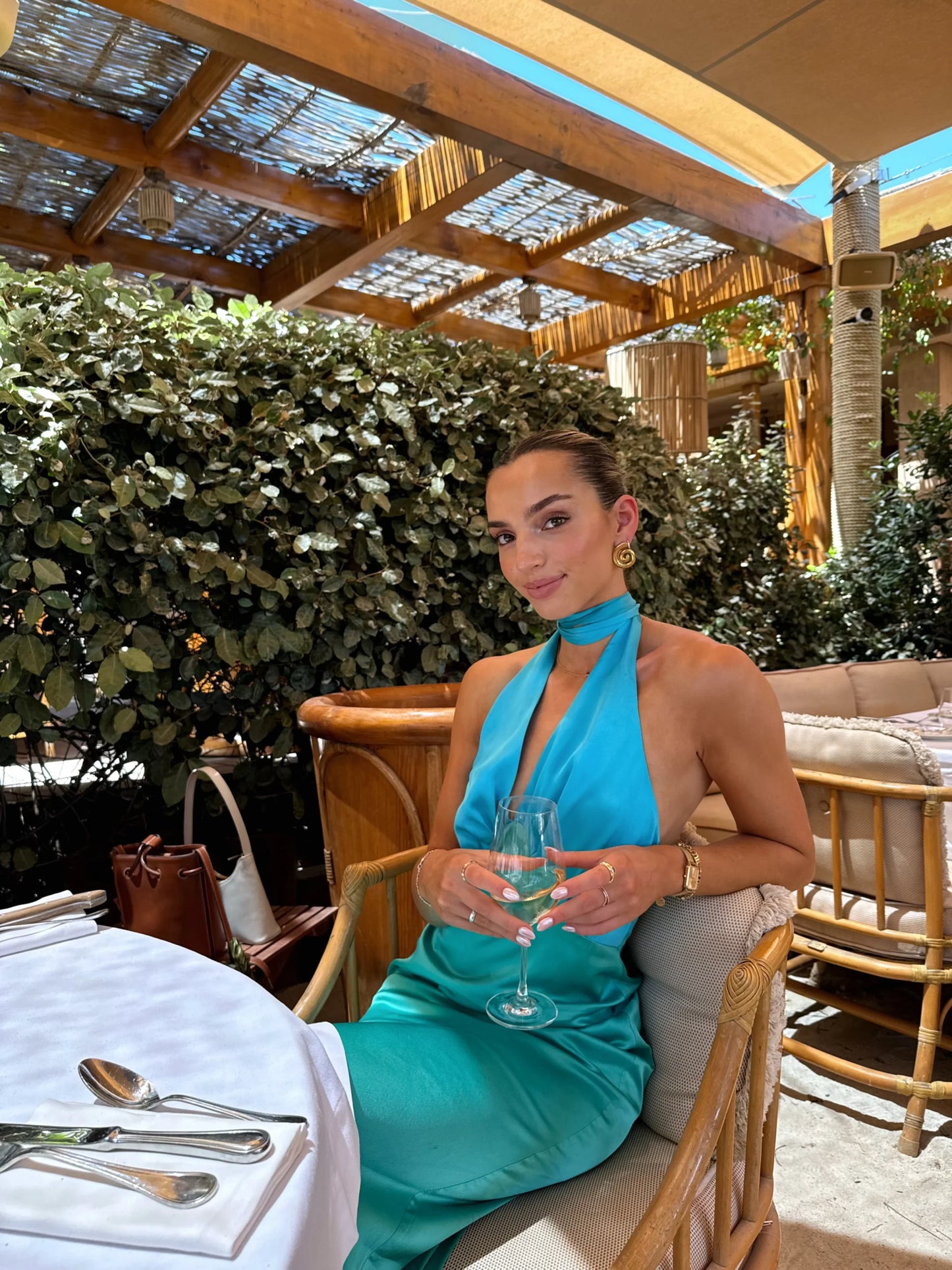 The Wolf Gang Oahu Slip Dress - Aquamarine