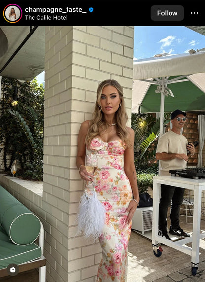 House Of CB Josefina Ivory Floral Maxi Dress