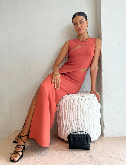 Sir The Label Nadja Cut Out Maxi Dress - Coral