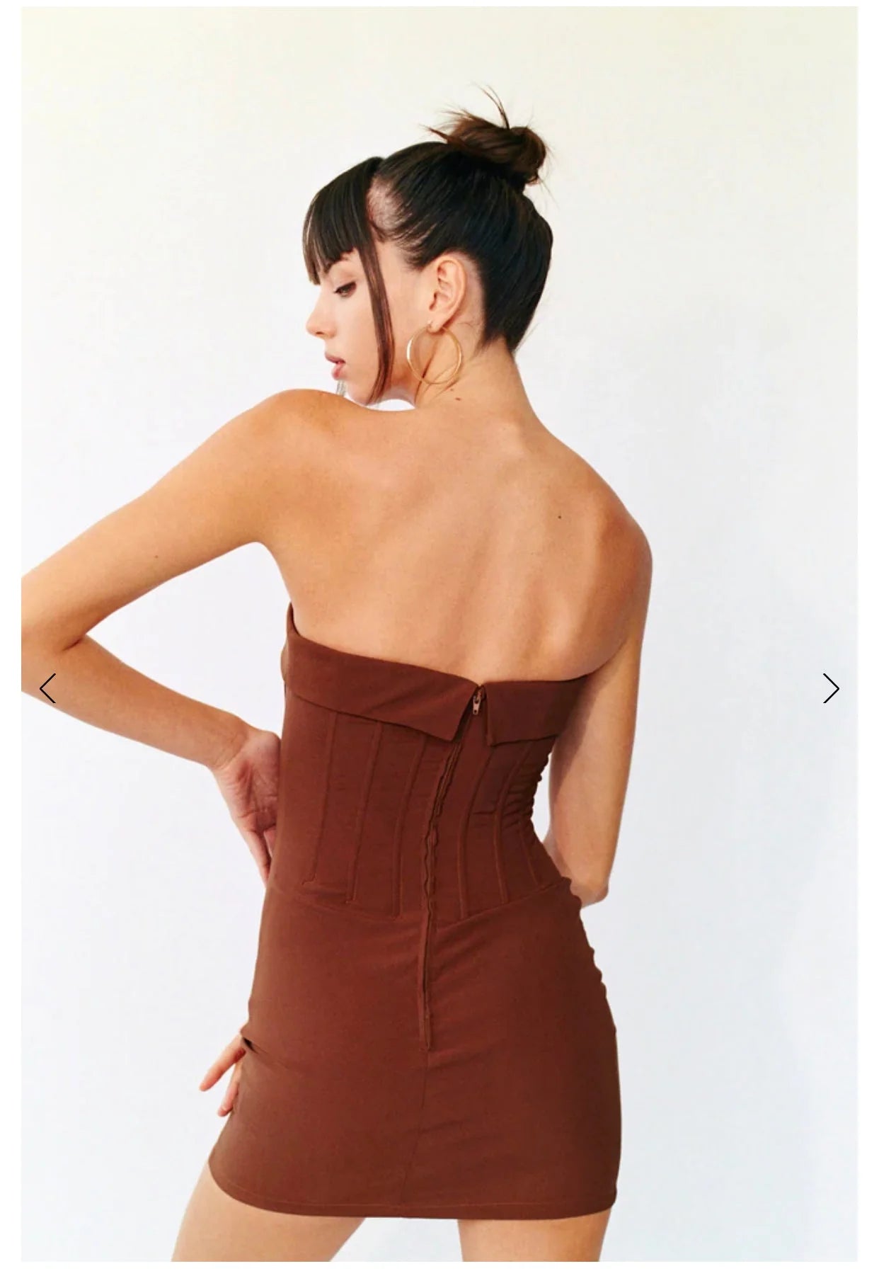 With Jean Chloe Corset Dress - Brown