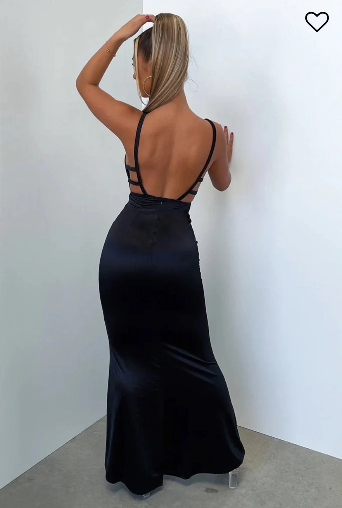 Ashton Plunge Satin Gown - Black