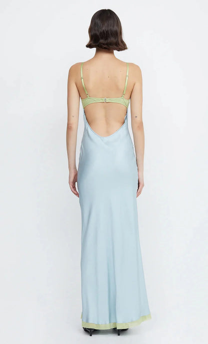 Bec & Bridge Joelle Maxi Dress - Cloud Blue/Pear