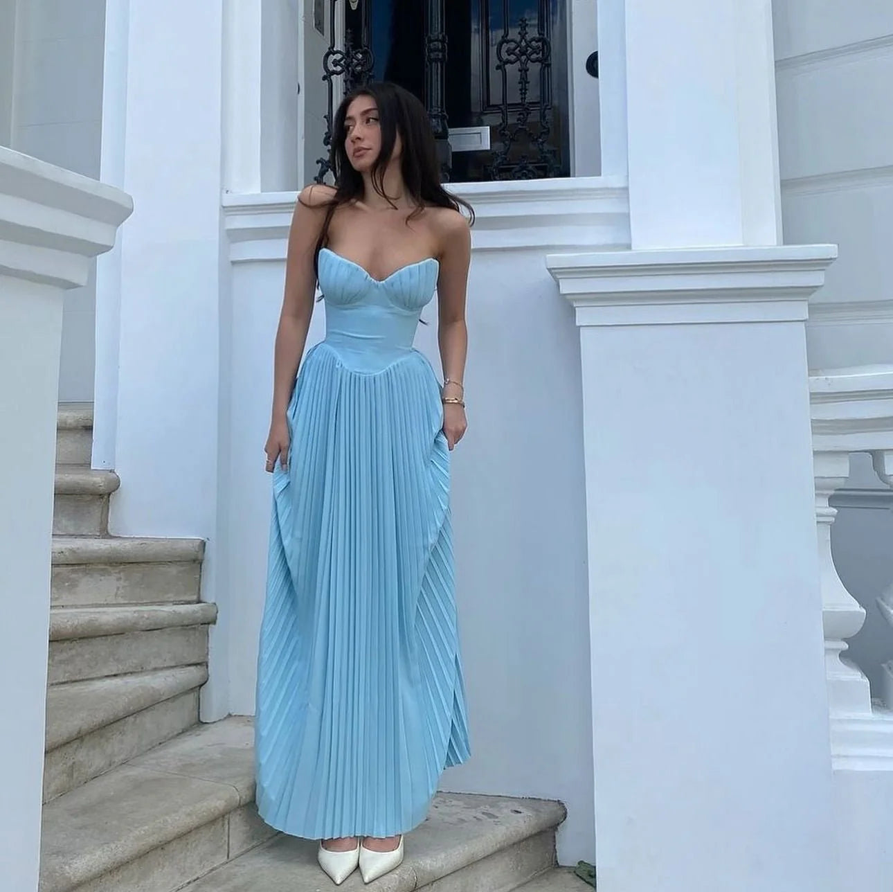 House Of CB Marcella Pleated Maxi Dress