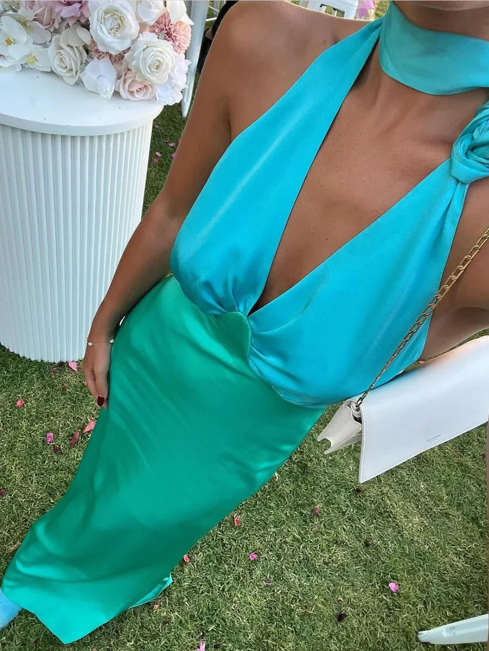 The Wolf Gang Oahu Slip Dress - Aquamarine