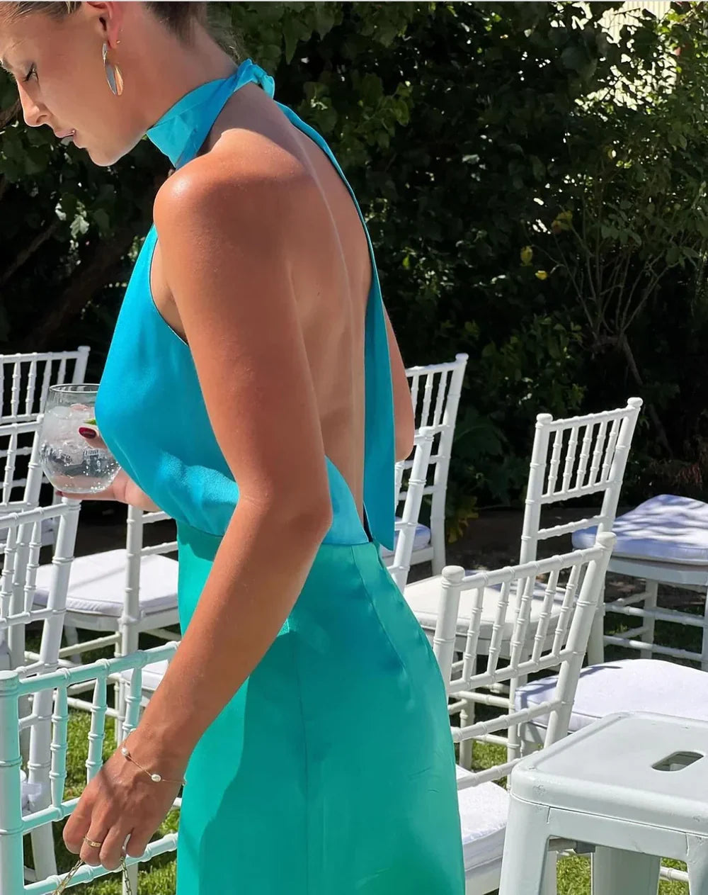 The Wolf Gang Oahu Slip Dress - Aquamarine