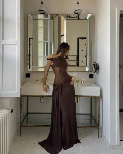 Misha Sisal Maxi Dress - Espresso
