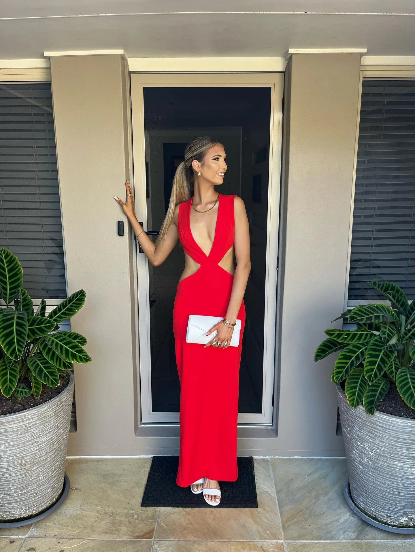 Effie Kats Valencia Gown - Cherry Red