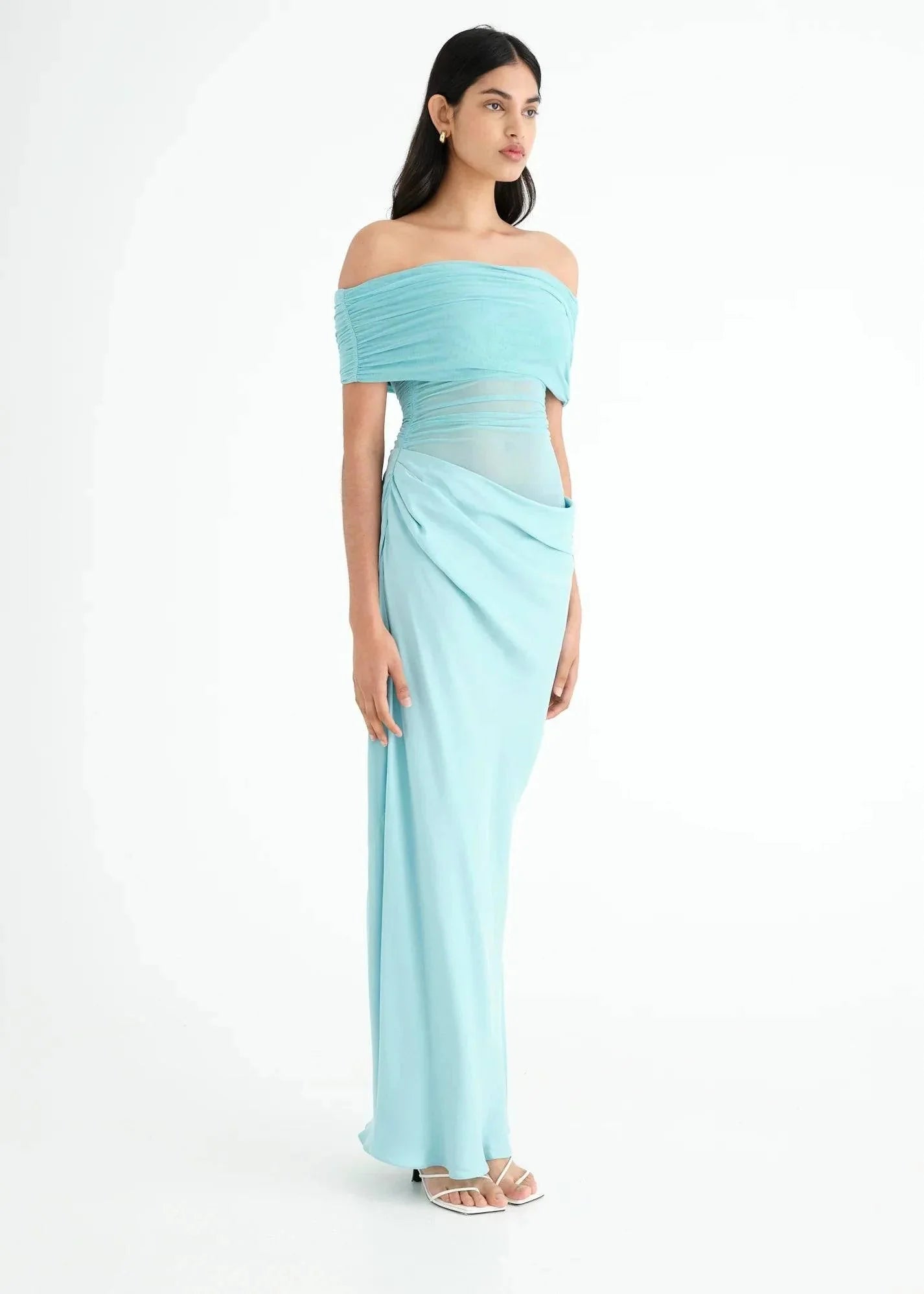 Benni Nico Off Shoulder Maxi Dress - Aquamarine