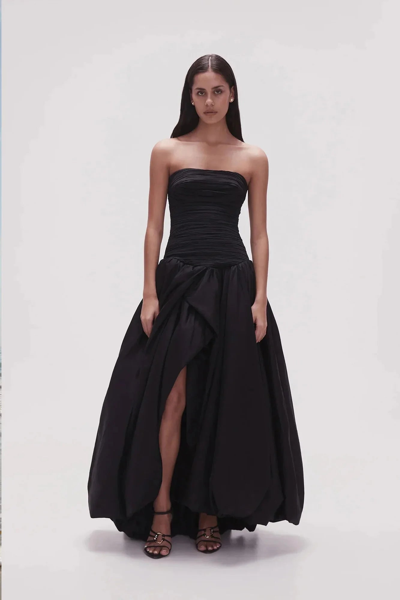 Aje Violette Bubble Hem Maxi Dress - Black