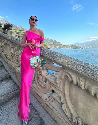 Natalie Rolt Monika Gown - Neon Pink