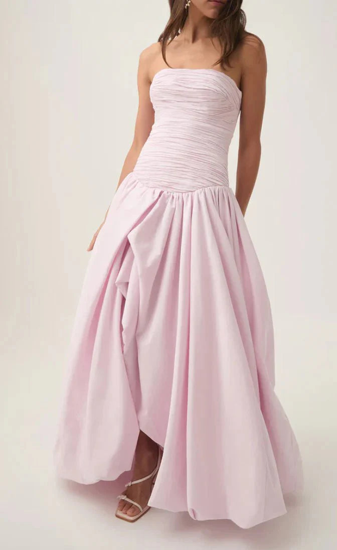 Aje Violette Bubble Hem Maxi Dress - Pastel Pink