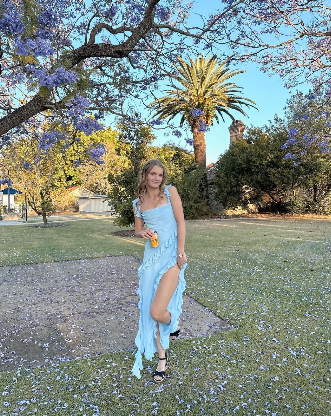 House Of CB Ariela Ruffle Maxi Dress - Blue