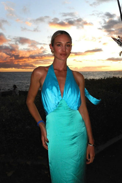 The Wolf Gang Oahu Slip Dress - Aquamarine